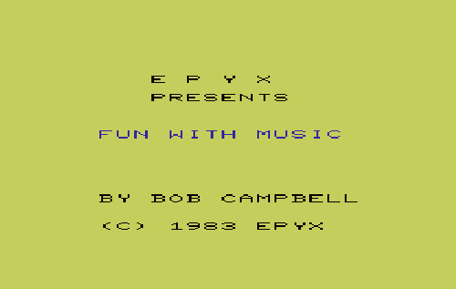 Fun With Music title screen for Vic-20